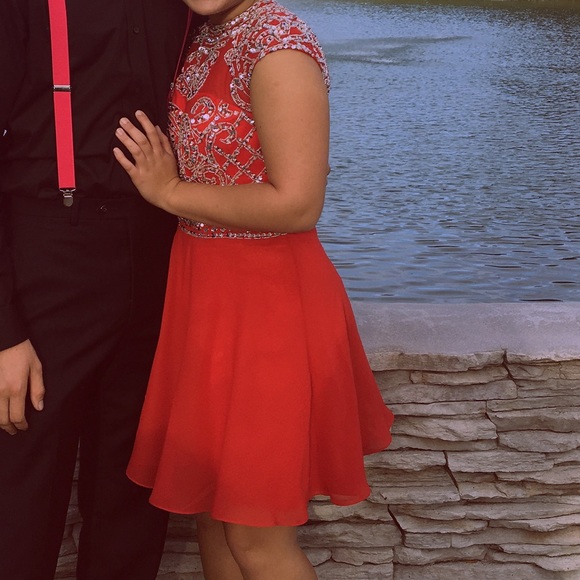 Beaded Red Dress Perfect for Homecoming or formal event! - Picture 1 of 4